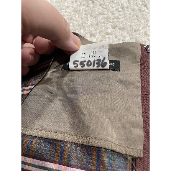 Y2K VTG Esprit Dress Plaid Silk Structured Dress Womens Sz Medium Dark Academia - Picture 8 of 11